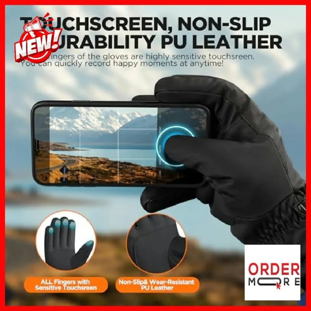 Thermal Ski Gloves Waterproof Touchscreen Cold Weather Running Cycling